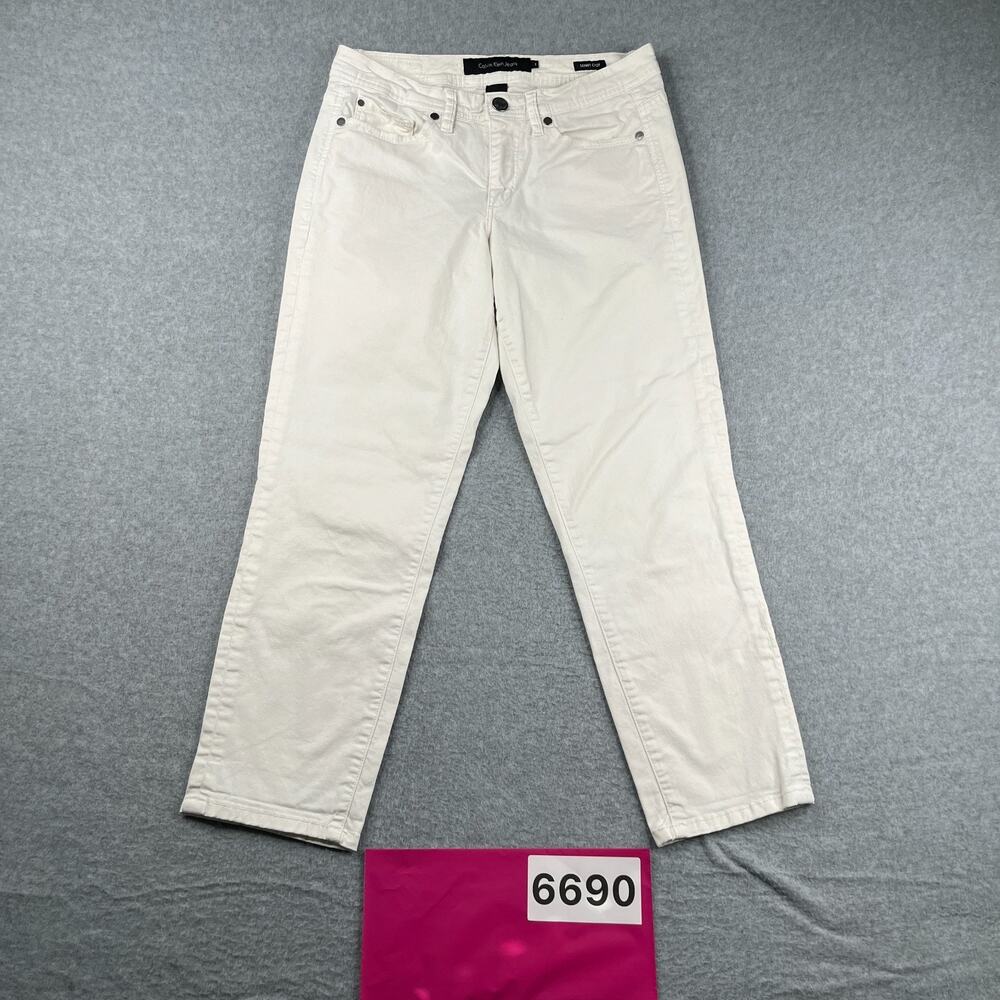 Calvin Klein Jeans Skinny Crop Womens Size 6 White Casual